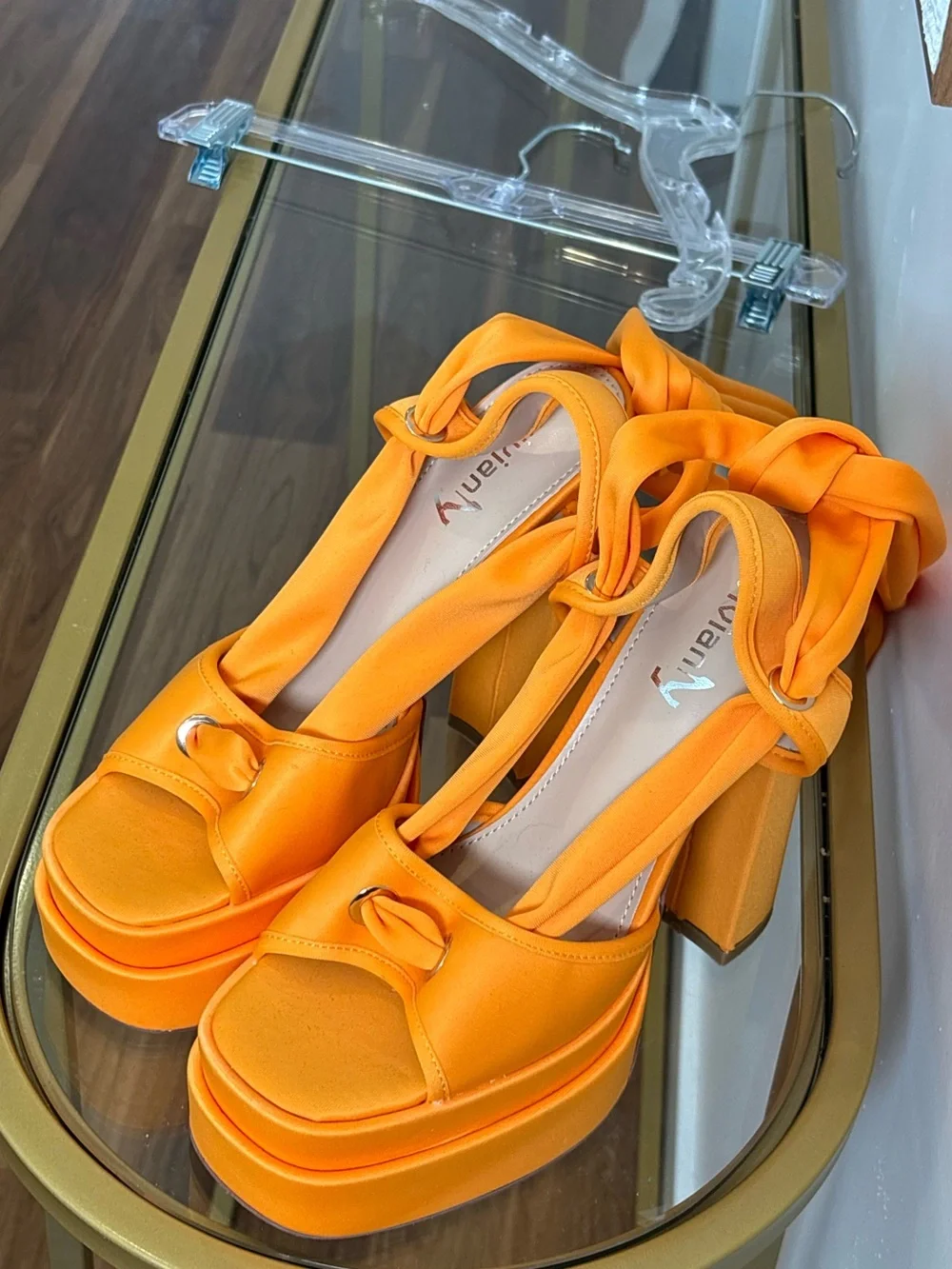 Vivianly Lace Up Platform Heeled Sandals